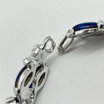 LOT 232J: Assorted Blue and Silvertone Costume Jewelry