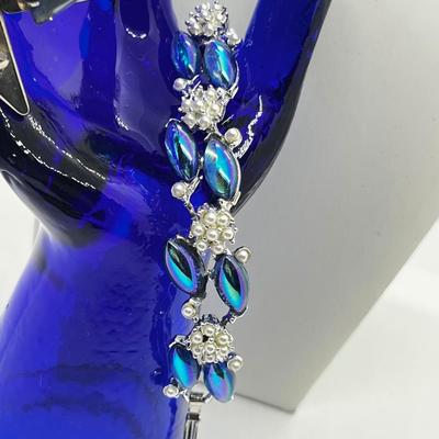 LOT 232J: Assorted Blue and Silvertone Costume Jewelry