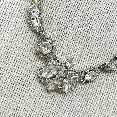 LOT 238J: Vintage 16" Rhinestone Necklace and Weiss Clip On Earrings