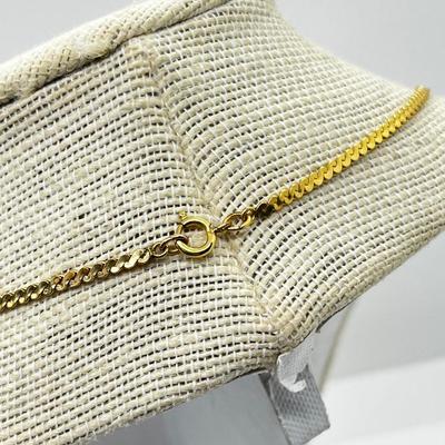 LOT 240J: 14K Yellow Gold Sun Oil Logo Charm Necklace with Diamond Chip