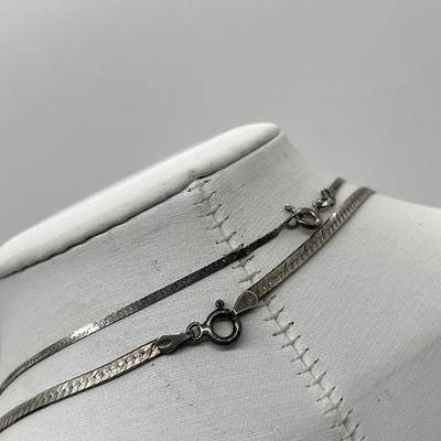 LOT 243: Sterling Herringbone Necklaces - 7.2 Grams