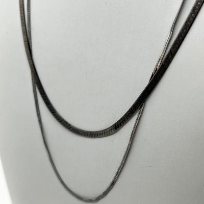LOT 243: Sterling Herringbone Necklaces - 7.2 Grams