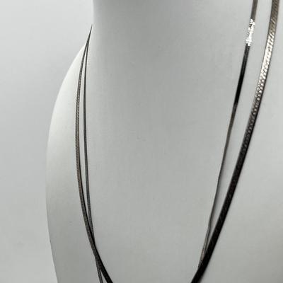 LOT 243: Sterling Herringbone Necklaces - 7.2 Grams