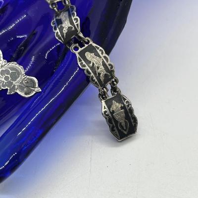 LOT 244J: Sian Sterling 7" Bracelet and Kwang An Sterling Brooch/Pin - 18 GTW