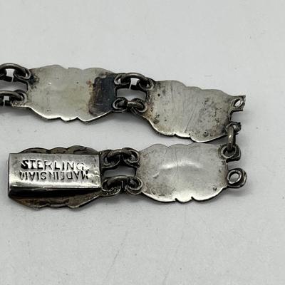 LOT 244J: Sian Sterling 7" Bracelet and Kwang An Sterling Brooch/Pin - 18 GTW