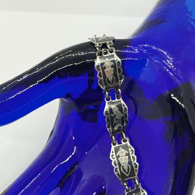 LOT 244J: Sian Sterling 7" Bracelet and Kwang An Sterling Brooch/Pin - 18 GTW