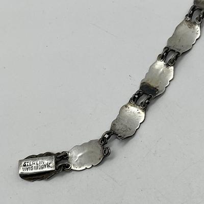 LOT 244J: Sian Sterling 7" Bracelet and Kwang An Sterling Brooch/Pin - 18 GTW