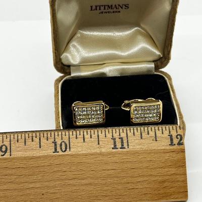 LOT 245J: Magnificent Vintage Christian Dior Goldtone and Cubic Zirconia Pierced Earrings
