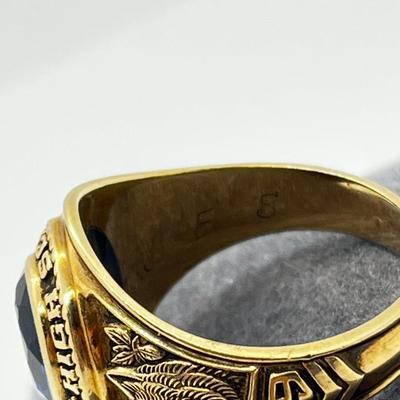 LOT 254J: 10K Yellow Gold 1965 Class Ring - Size 9.5 - 8.2 GTW