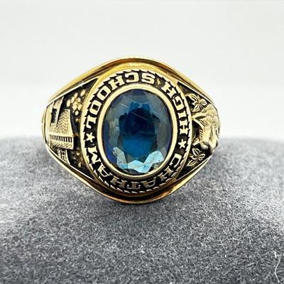 LOT 254J: 10K Yellow Gold 1965 Class Ring - Size 9.5 - 8.2 GTW