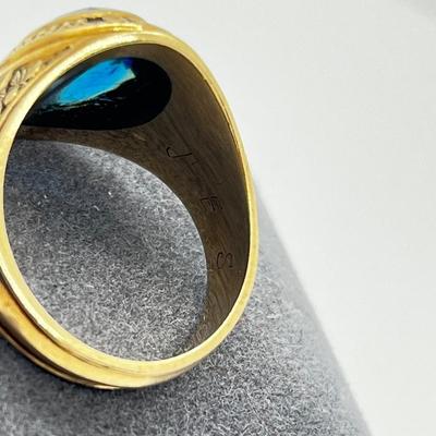 LOT 254J: 10K Yellow Gold 1965 Class Ring - Size 9.5 - 8.2 GTW