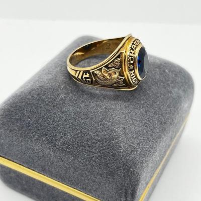 LOT 254J: 10K Yellow Gold 1965 Class Ring - Size 9.5 - 8.2 GTW