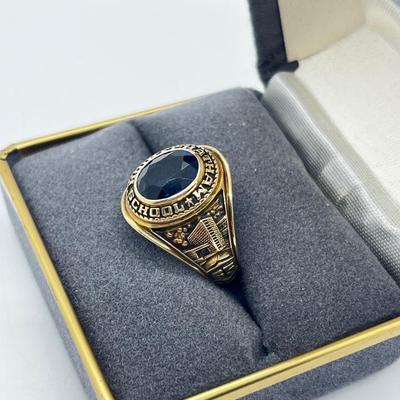 LOT 254J: 10K Yellow Gold 1965 Class Ring - Size 9.5 - 8.2 GTW