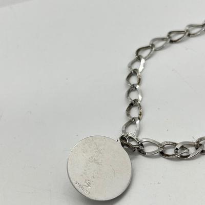 LOT 257J: Sterling Owl "Graduation Day" Charm Bracelet - 7.6 Grams - 7"