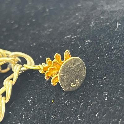 LOT 258J: Vintage 1949 Charm Bracelet - Christmas Tree Charm is Marked 14K - 7"