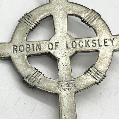 LOT 261J: Eclectic Jewelry Lot: Robin of Lockley Pewter Celtic Cross with Amber Center, Sterling Pierced Earrings and Two Rings - Sized...