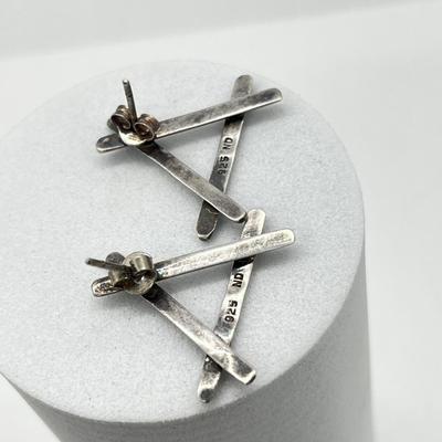 LOT 261J: Eclectic Jewelry Lot: Robin of Lockley Pewter Celtic Cross with Amber Center, Sterling Pierced Earrings and Two Rings - Sized...