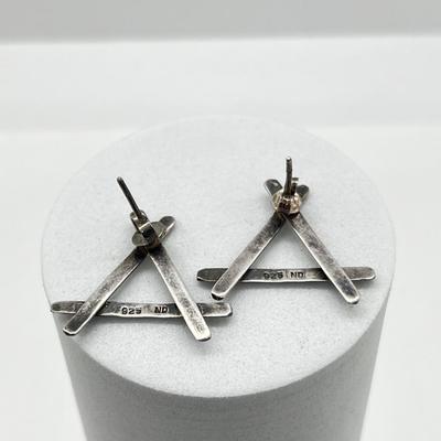 LOT 261J: Eclectic Jewelry Lot: Robin of Lockley Pewter Celtic Cross with Amber Center, Sterling Pierced Earrings and Two Rings - Sized...