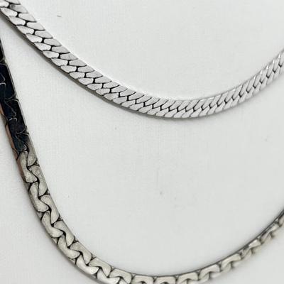 LOT 262J: Sterling Herringbone Italy Necklaces - 39.7 Grams