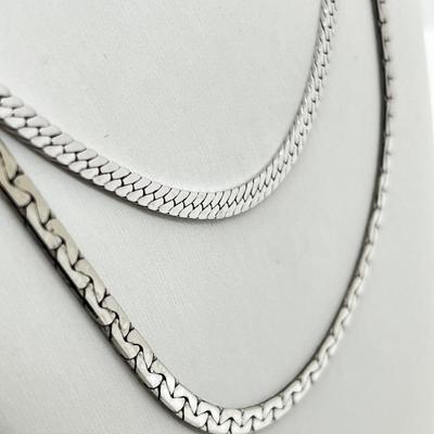 LOT 262J: Sterling Herringbone Italy Necklaces - 39.7 Grams
