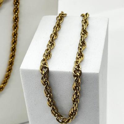 LOT 267J: Abolone Pendant Necklace with other Goldtone Necklaces Plus an 8.5" Sarah Coventry Chain Bracelet