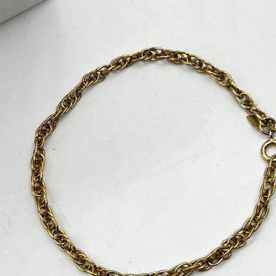 LOT 267J: Abolone Pendant Necklace with other Goldtone Necklaces Plus an 8.5" Sarah Coventry Chain Bracelet