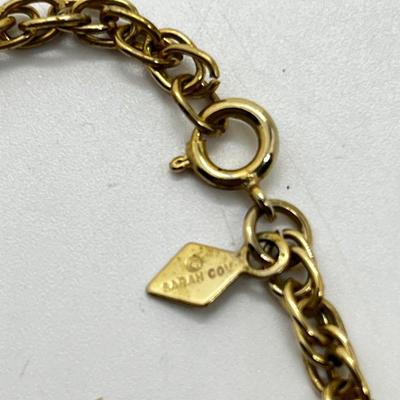 LOT 267J: Abolone Pendant Necklace with other Goldtone Necklaces Plus an 8.5" Sarah Coventry Chain Bracelet