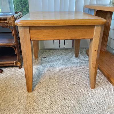 Oak & Glass Console Table and Side Table (SR-BBL)