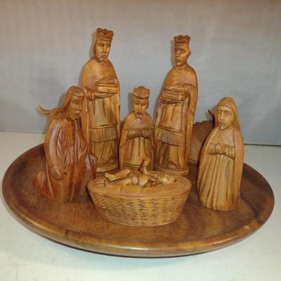 Carved Wood Nativity Set