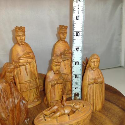 Carved Wood Nativity Set