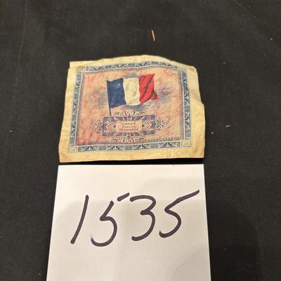 Vintage 2 Francs Banknote