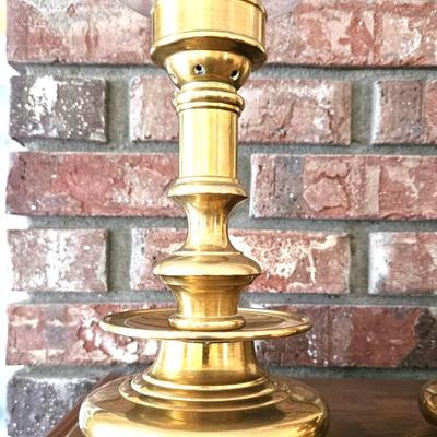 2 Vintage Maitland-Smith Brass Hurricane Candle Holders