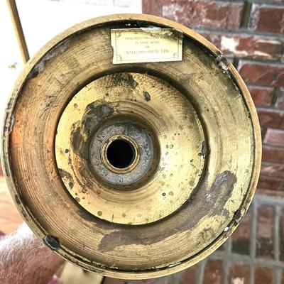 2 Vintage Maitland-Smith Brass Hurricane Candle Holders
