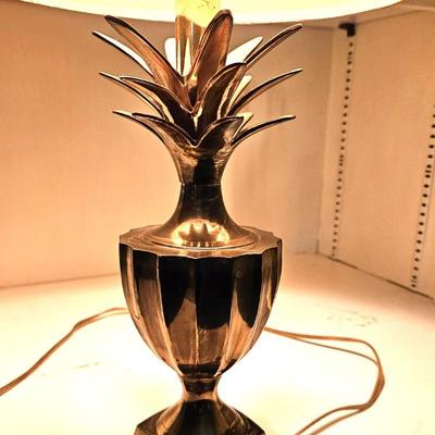 Vintage Hollywood Regency Brass Pineapple Lamp