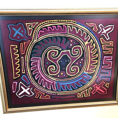 Framed Kuna Mola Textile