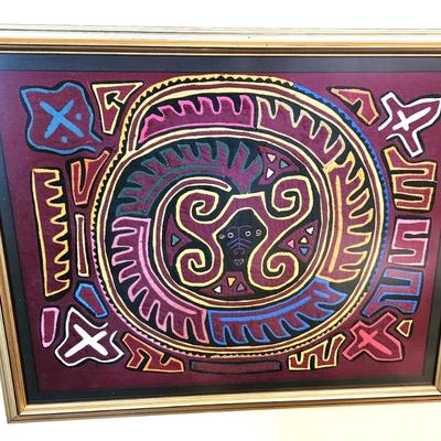 Framed Kuna Mola Textile