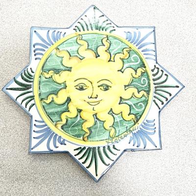 3 Piece Italian Hand -Painted Ceramic Sun Plaques