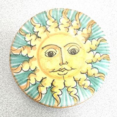 3 Piece Italian Hand -Painted Ceramic Sun Plaques