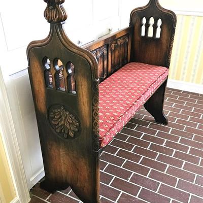 Renaissance Revival Hall Bench