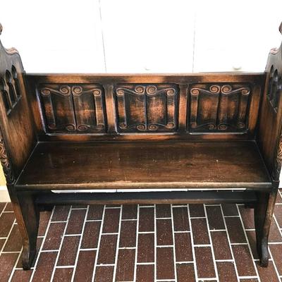 Renaissance Revival Hall Bench