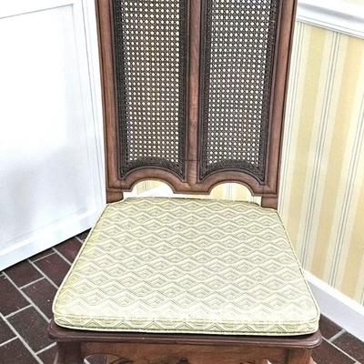 French Canned Side Chair with Carved Detailing