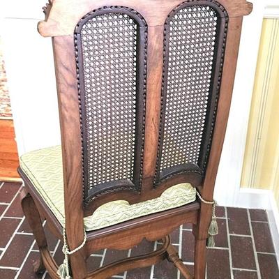 French Canned Side Chair with Carved Detailing