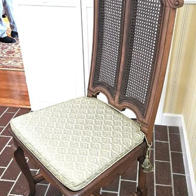 French Canned Side Chair with Carved Detailing