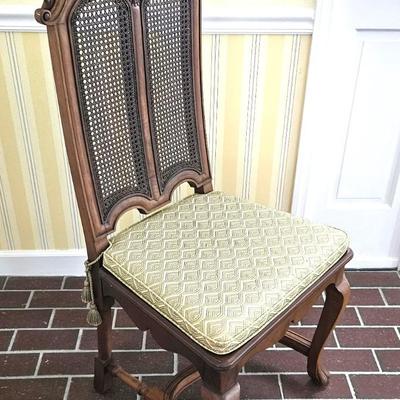 French Canned Side Chair with Carved Detailing