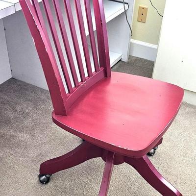 Vintage Red Banker's Chair