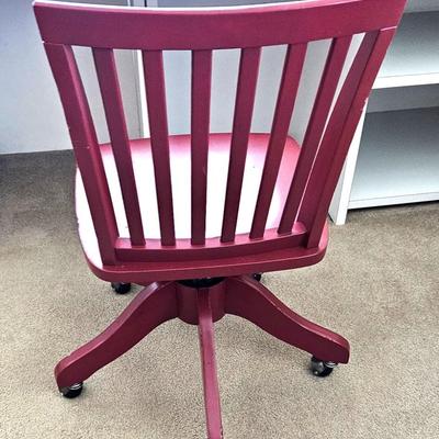 Vintage Red Banker's Chair
