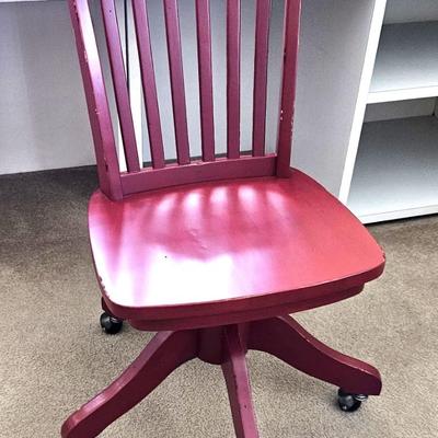 Vintage Red Banker's Chair