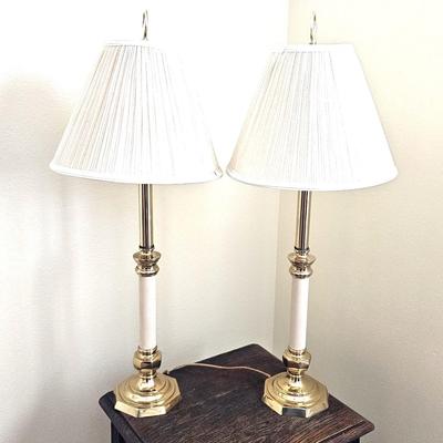 2 Vintage Modern Candlestick Table Lamps