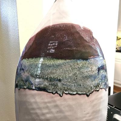 Mid Century Italian Ceramic Vase with a Lava Glaze