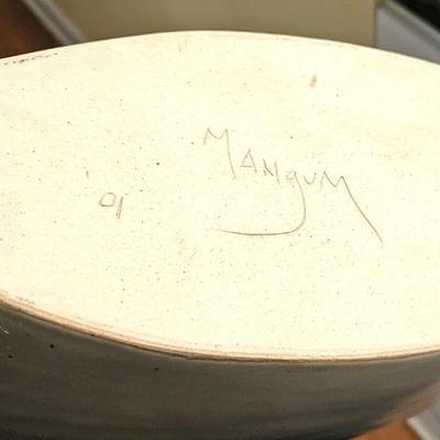 Mid Century Italian Ceramic Vase with a Lava Glaze
